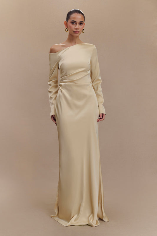 Avery Long Sleeve Maxi Dress - Gold