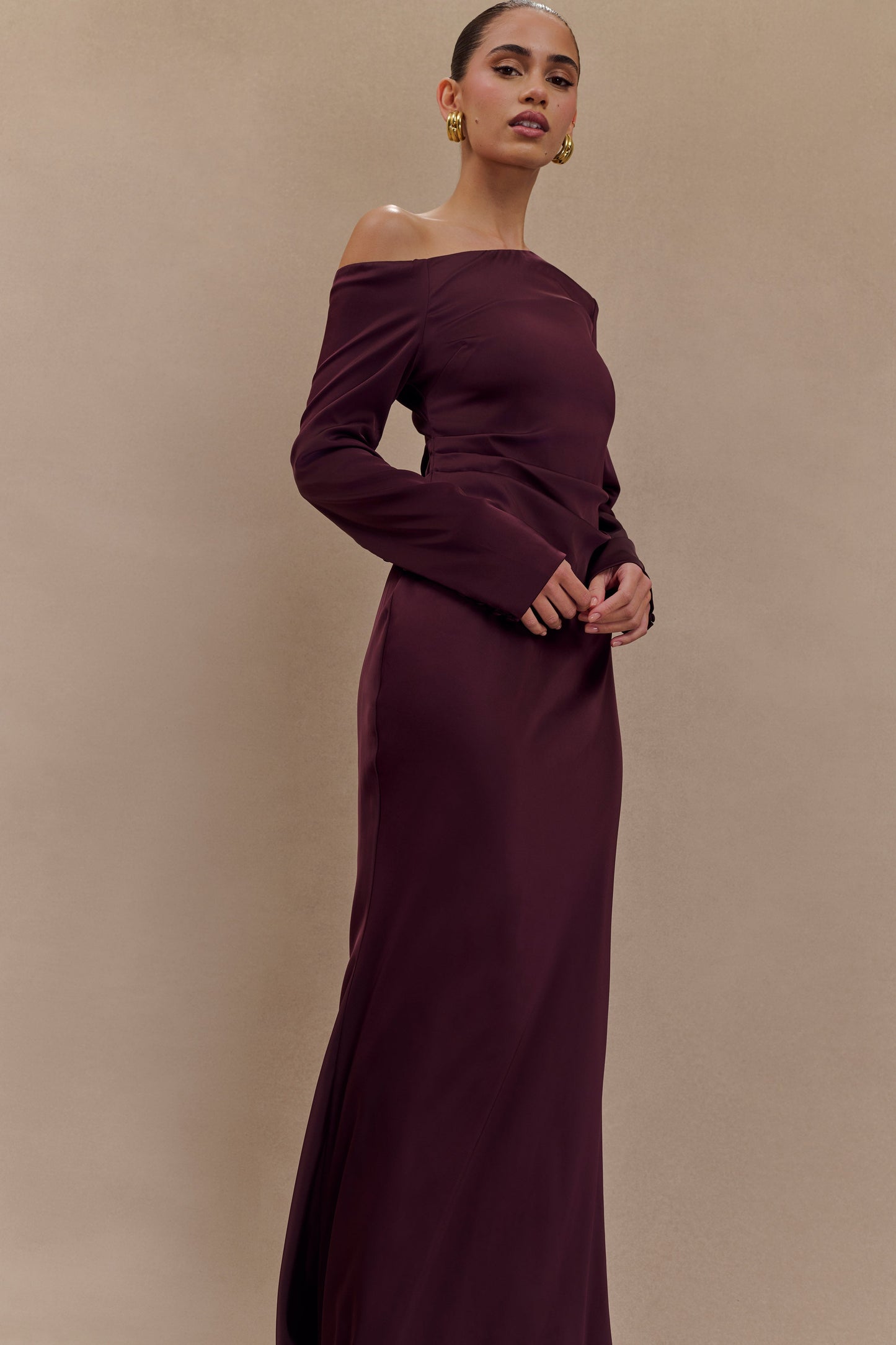 Avery Long Sleeve Maxi Dress - Plum