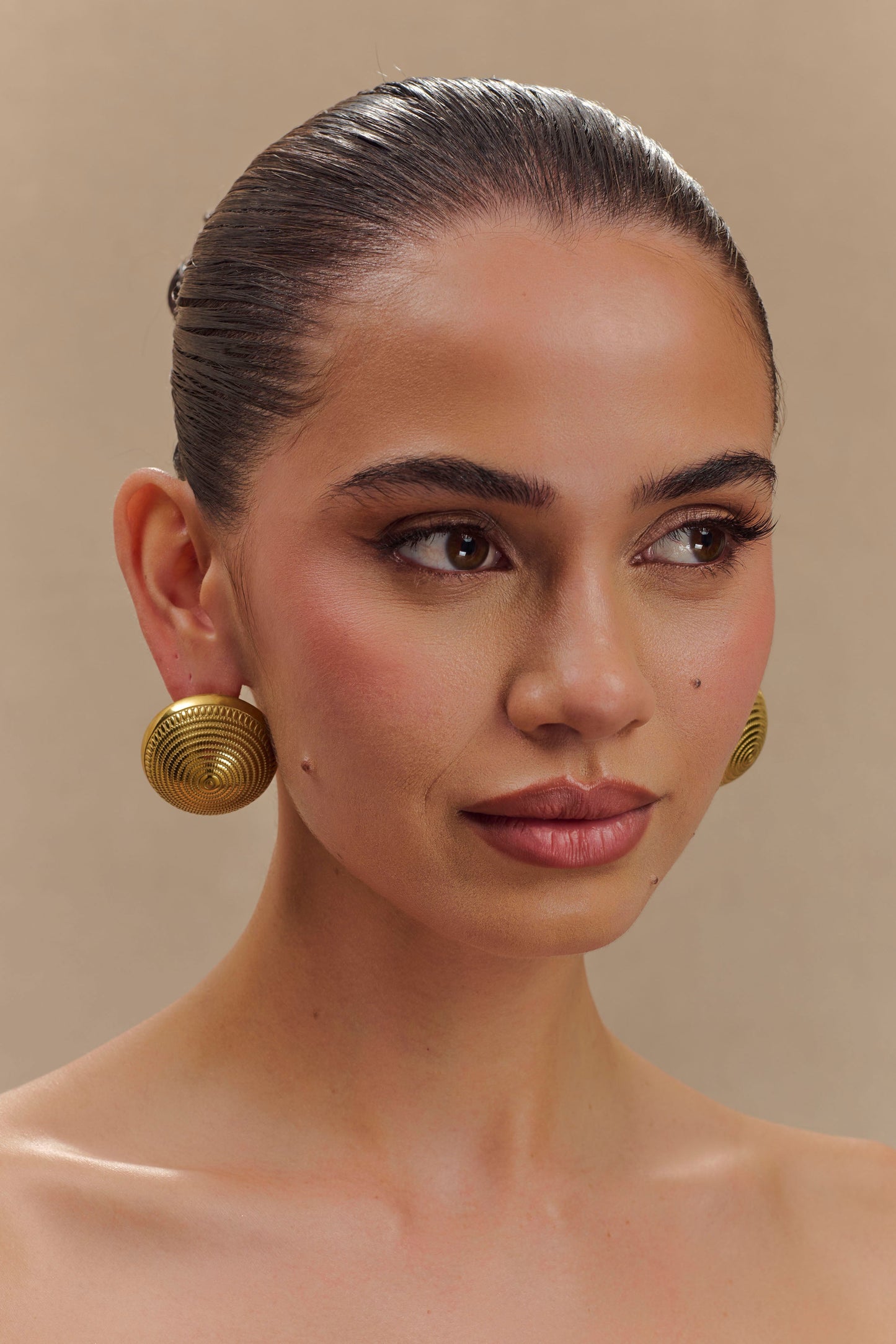 Kimberley Vintage Dome Earrings - Gold