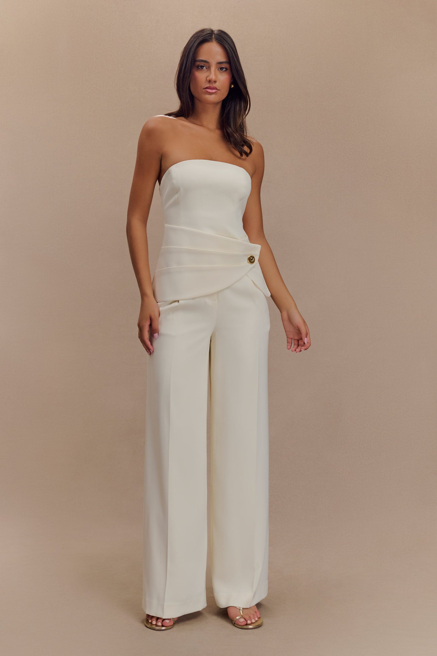 Faith Suiting Wide Leg Pant - Ivory