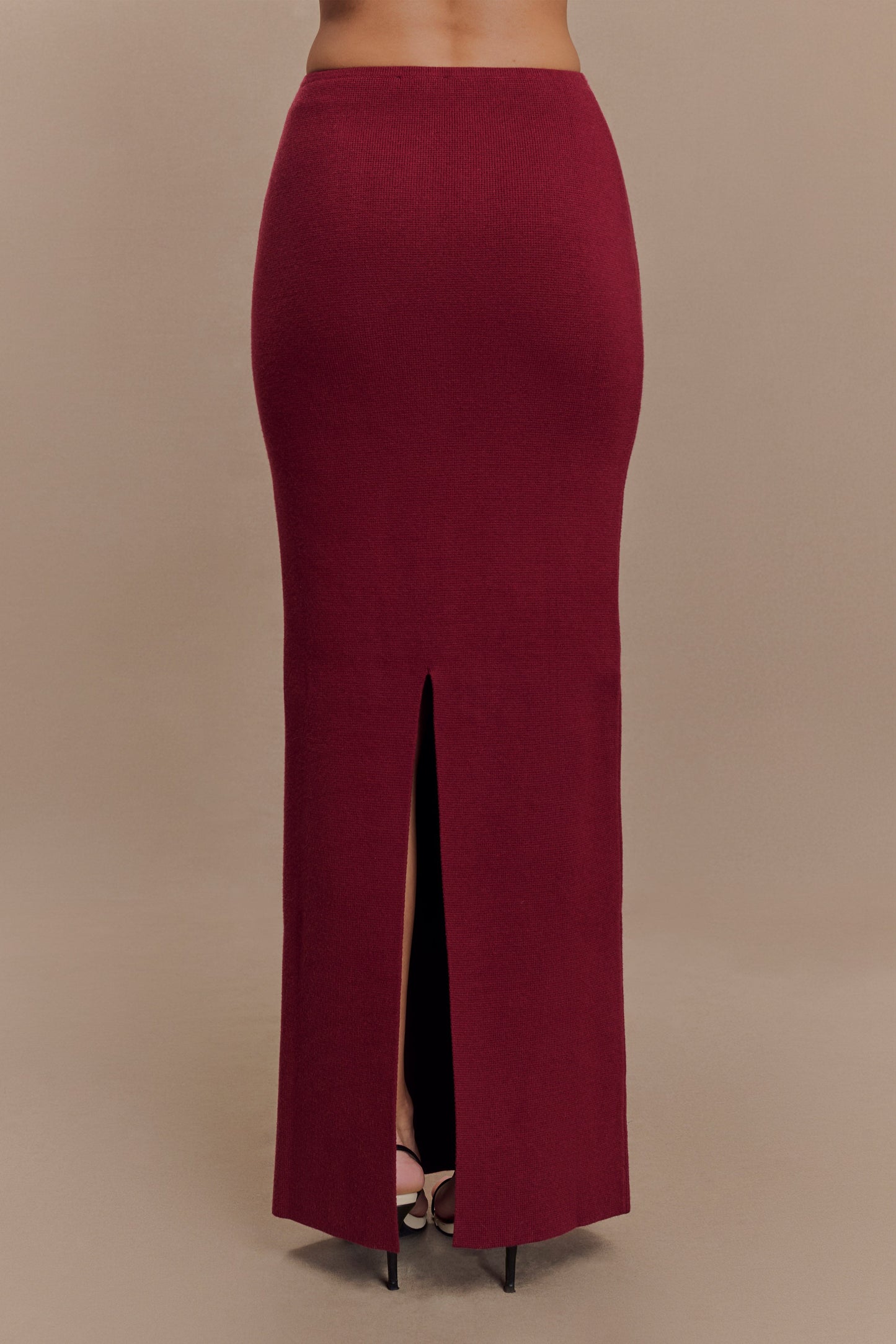 Kyle Knit Maxi Skirt - Cherry Red