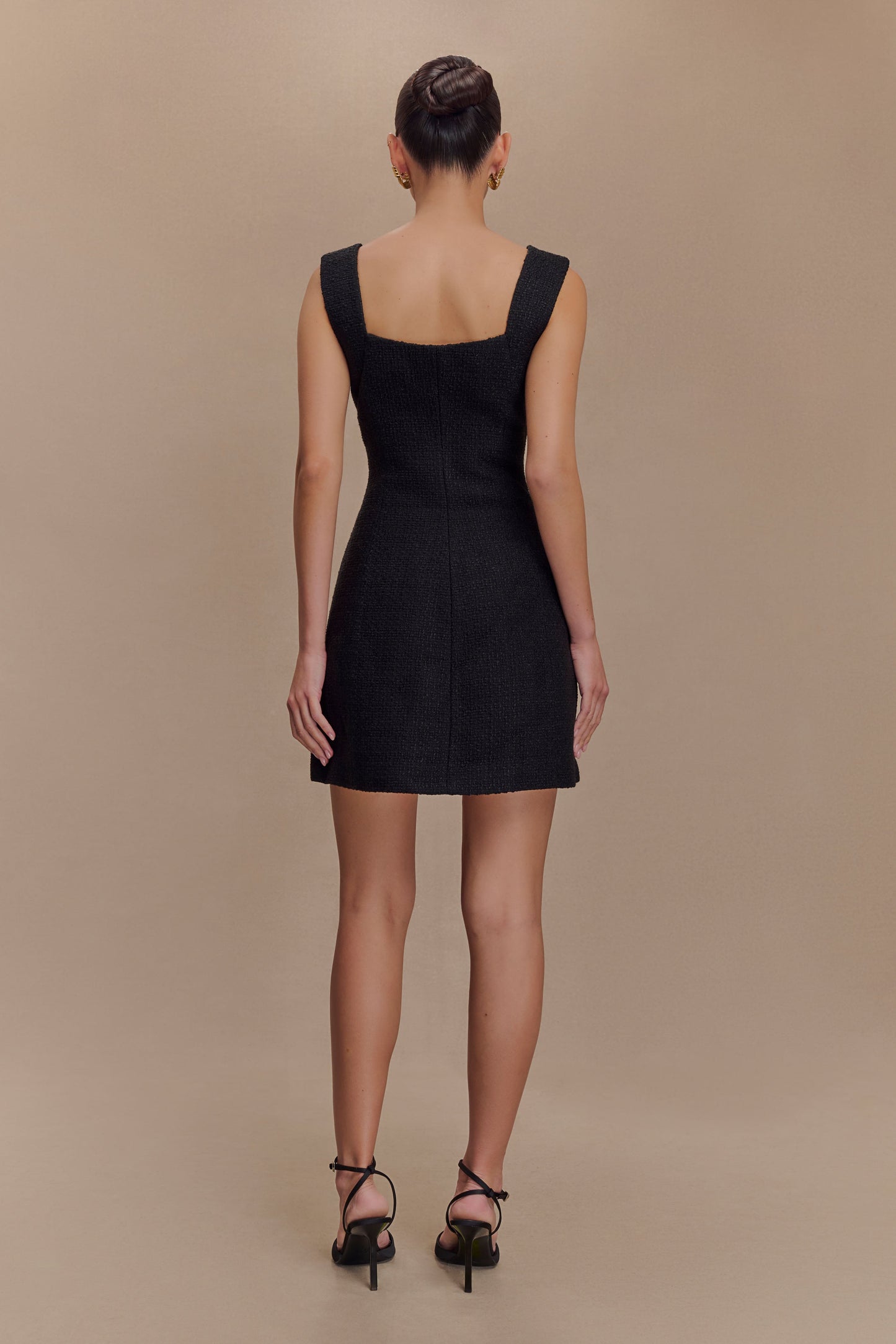 Desire Boucle Mini Dress - Black