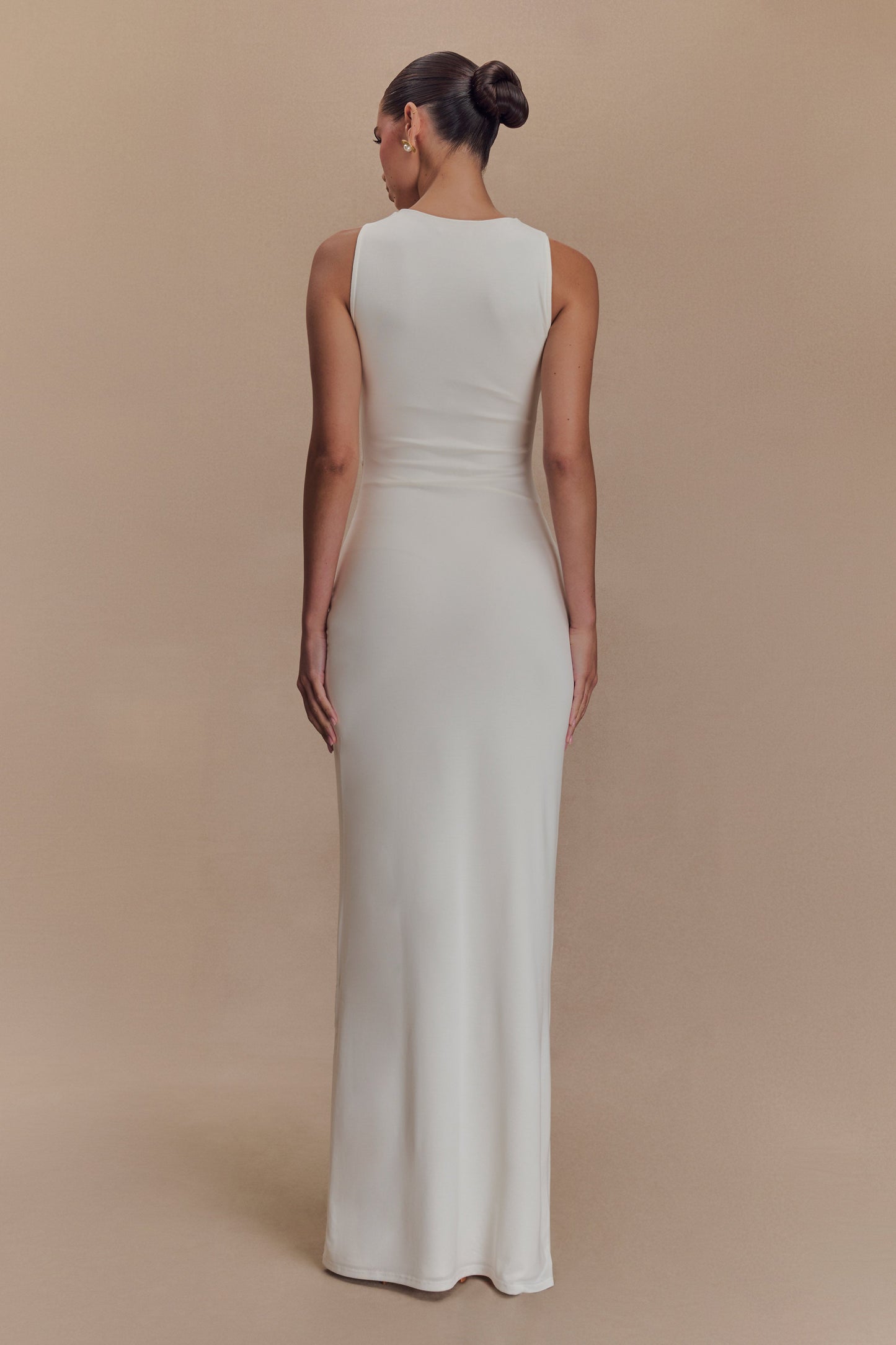 Kassidy Peached Jersey Maxi Dress - Ivory