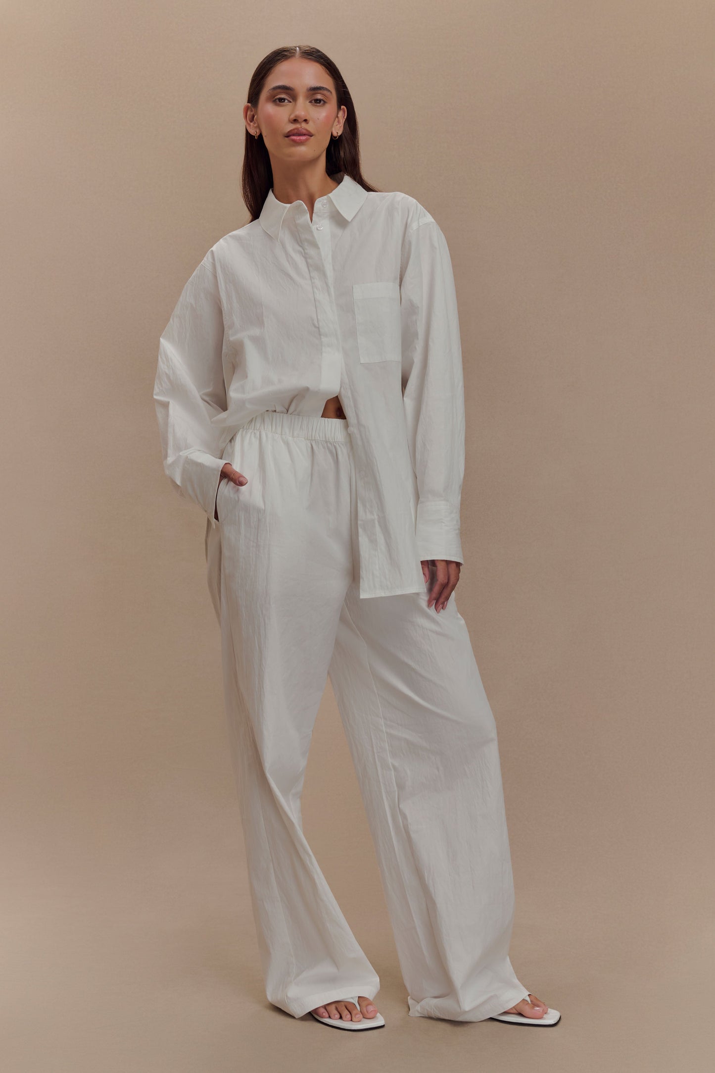 Campbell Cotton Oversized Shirt - White