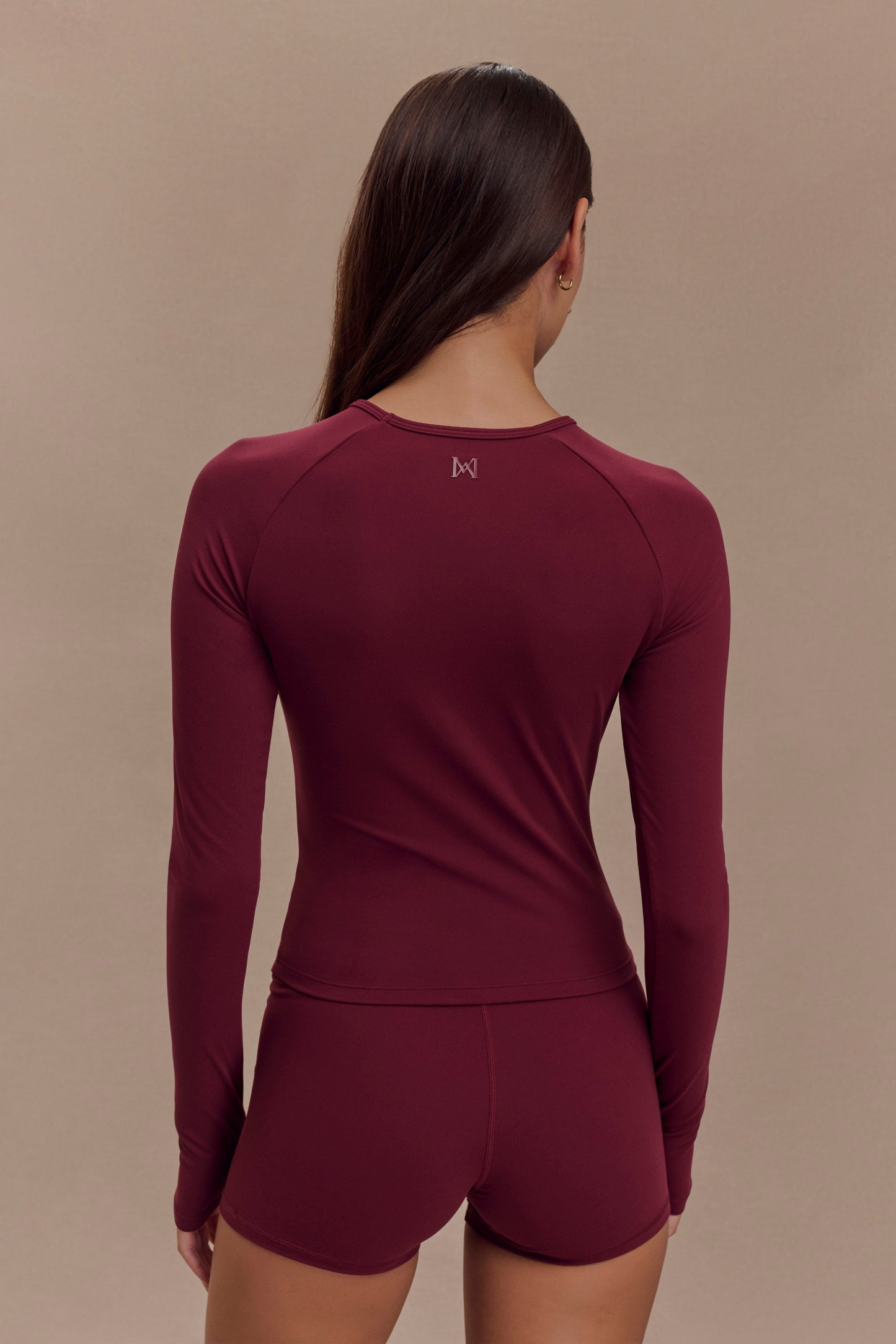 Eliana Long Sleeve Active Top - Burgundy