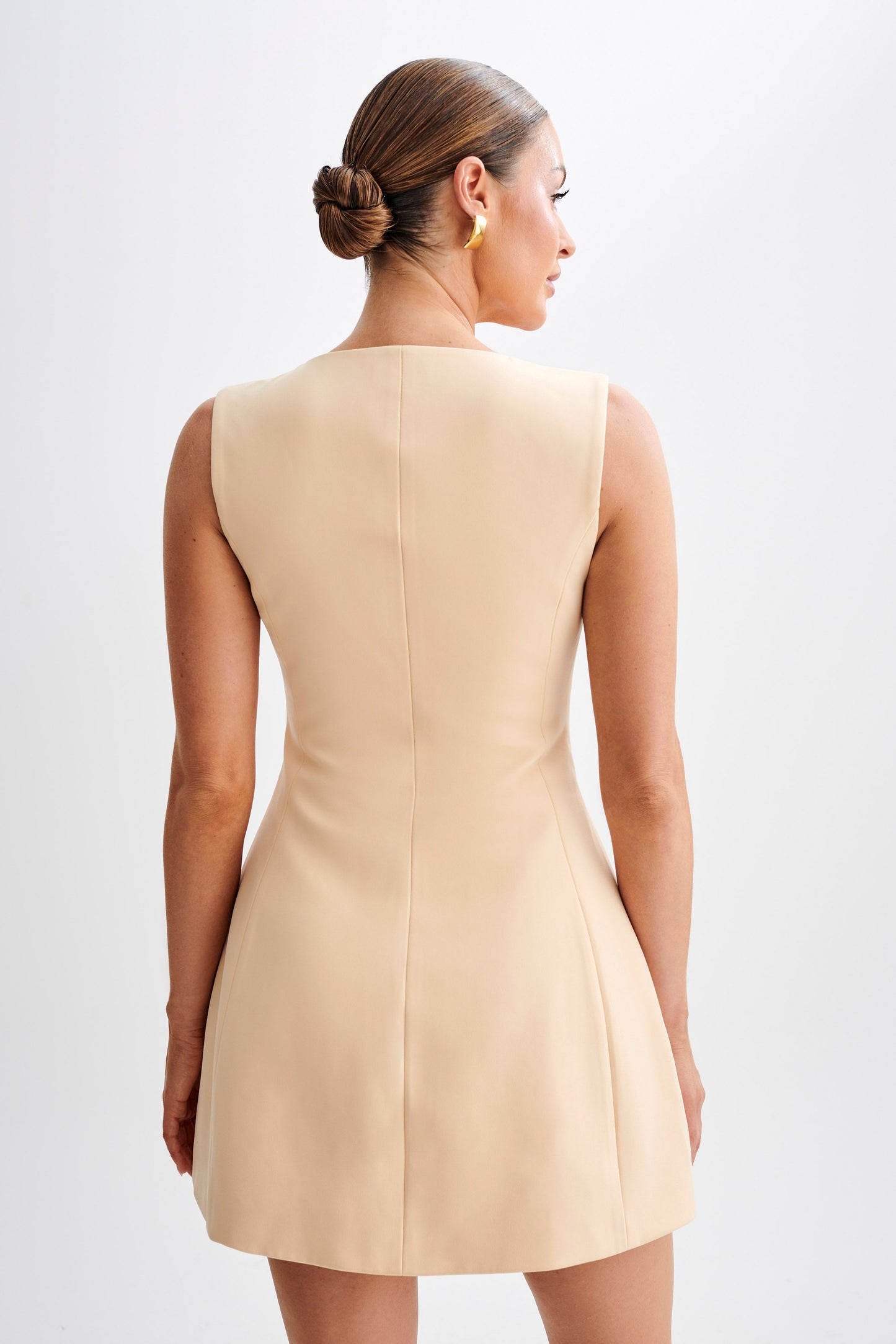 Lysandre Crepe Mini Dress - Peach