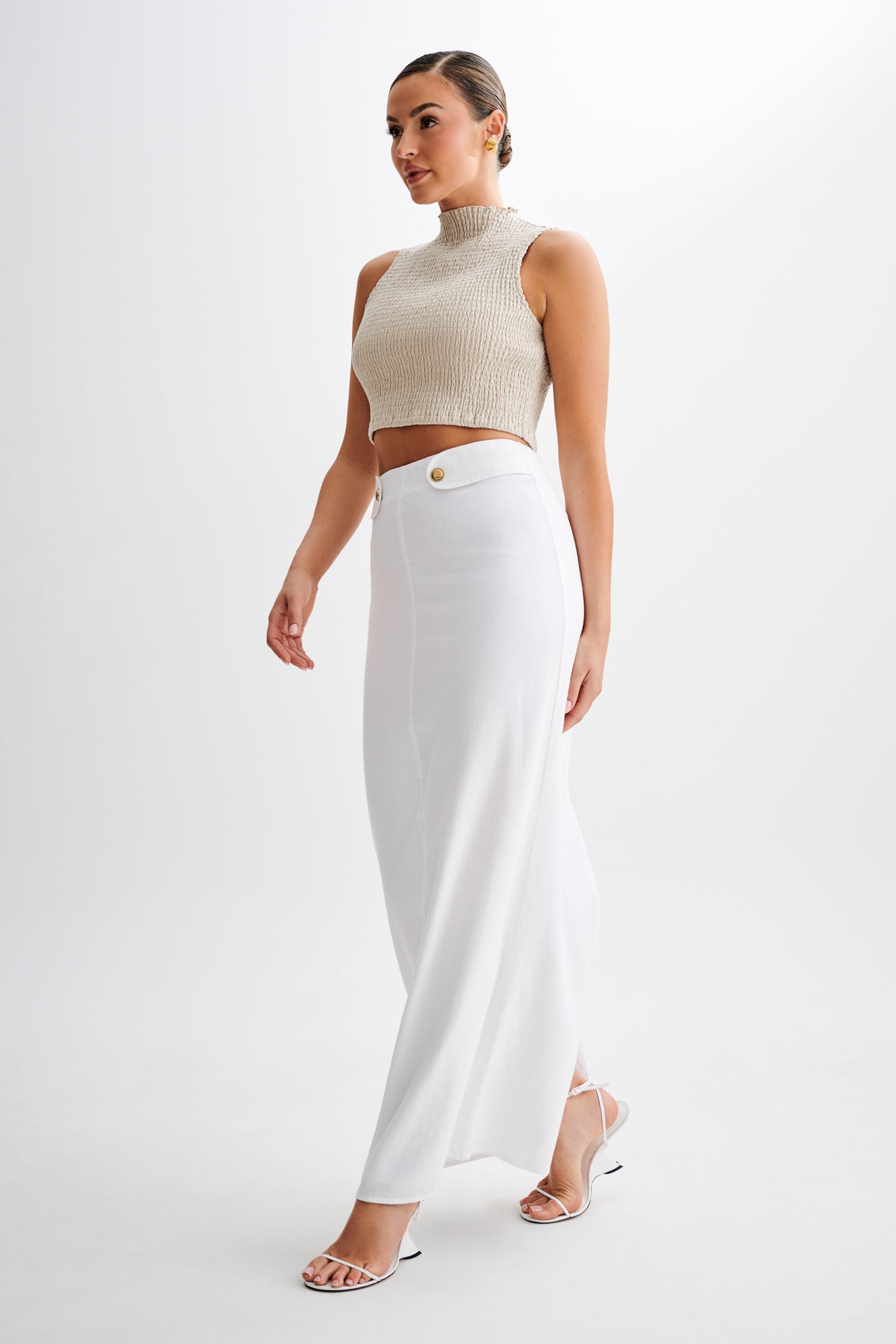 Jordan Linen Maxi Skirt - White