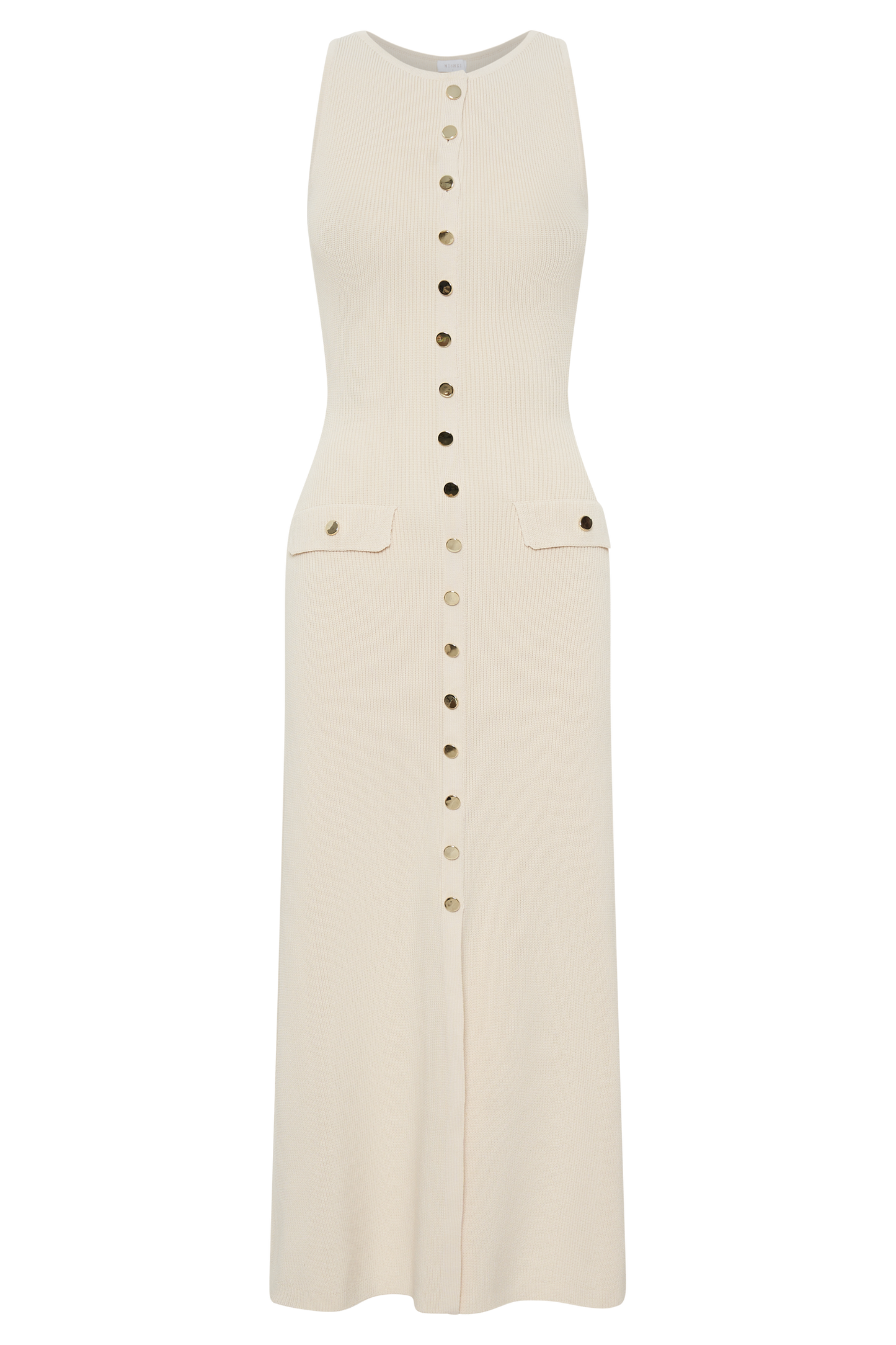 Sawyer Sleeveless Buttoned Maxi Dress - Ivory