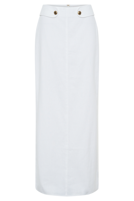 Jordan Linen Maxi Skirt - White