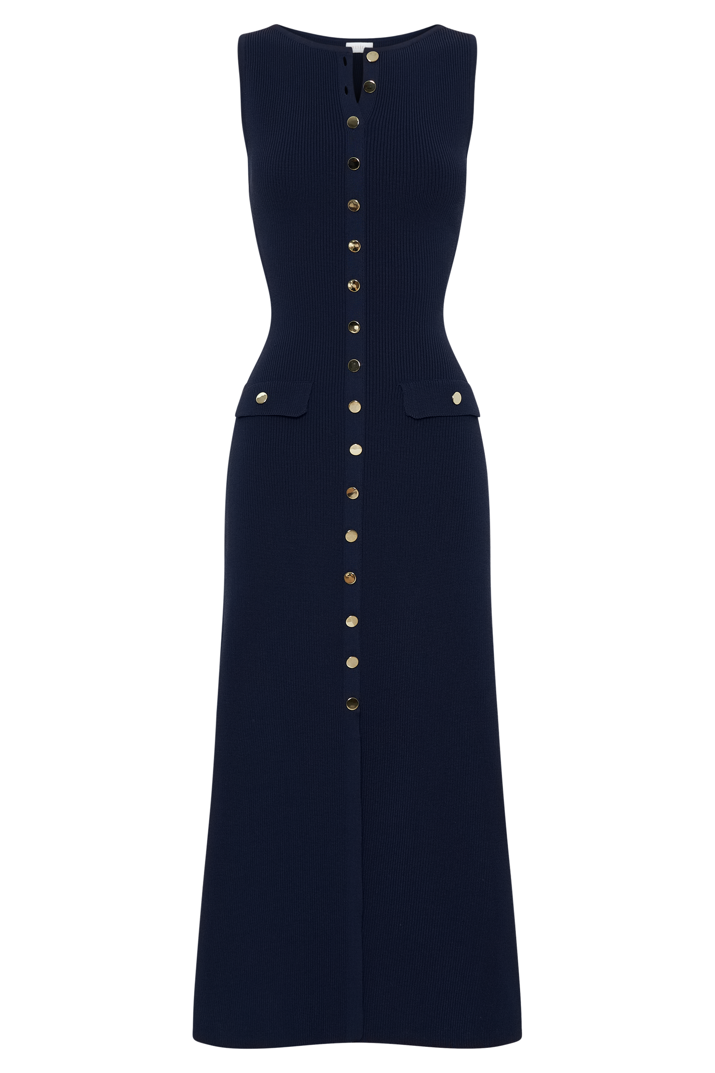 Sawyer Sleeveless Buttoned Maxi Dress - Navy