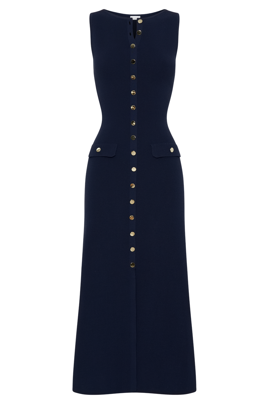 Sawyer Sleeveless Buttoned Maxi Dress - Navy- MESHKI U.S