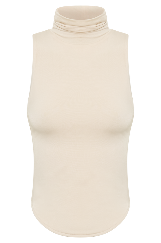 Wren Slinky Turtle Neck Top - Buttercream