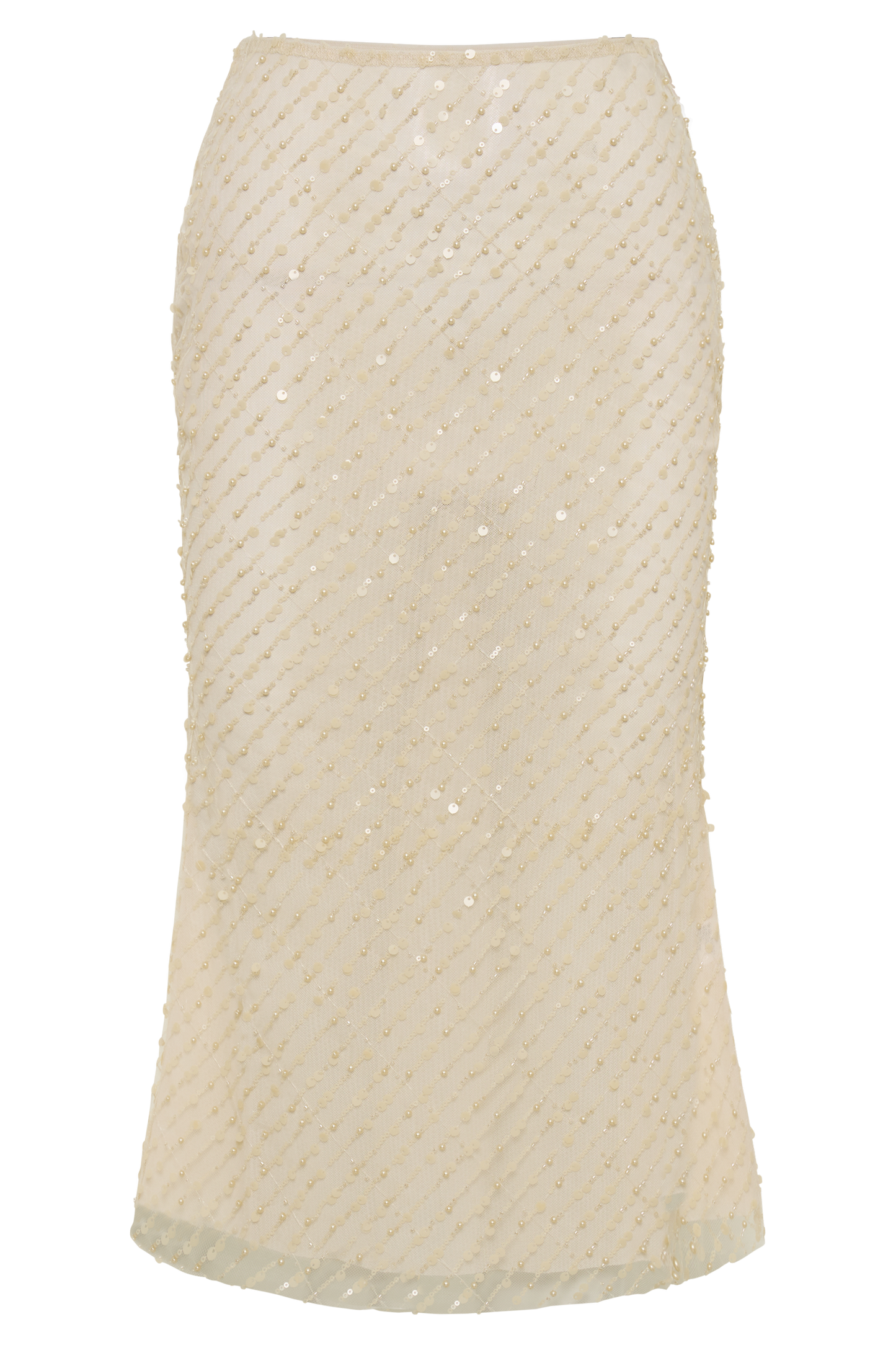 Brynne Sequin Midi Skirt - Buttercream