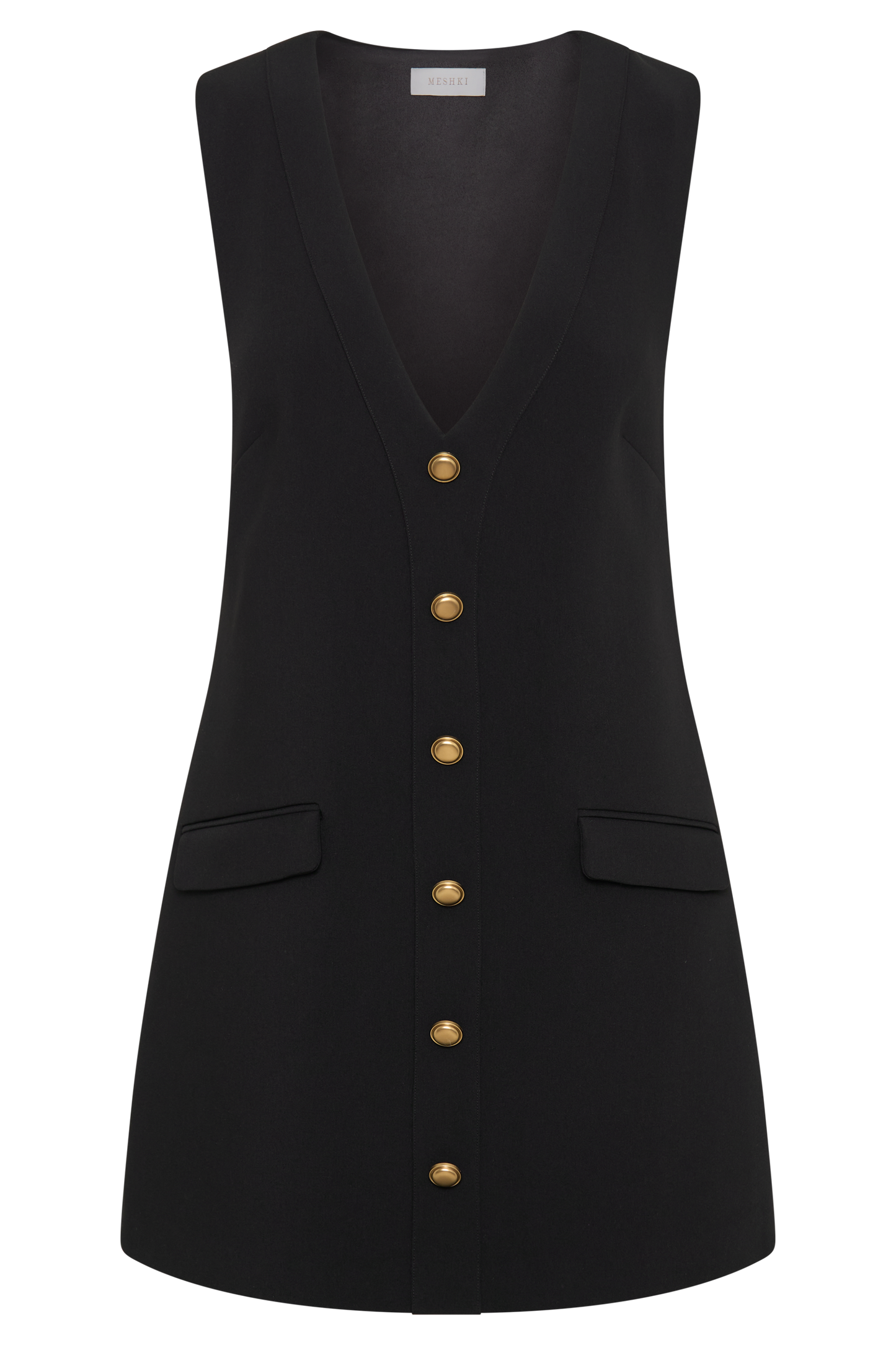 Florentina Sleeveless Suiting Mini Dress - Black