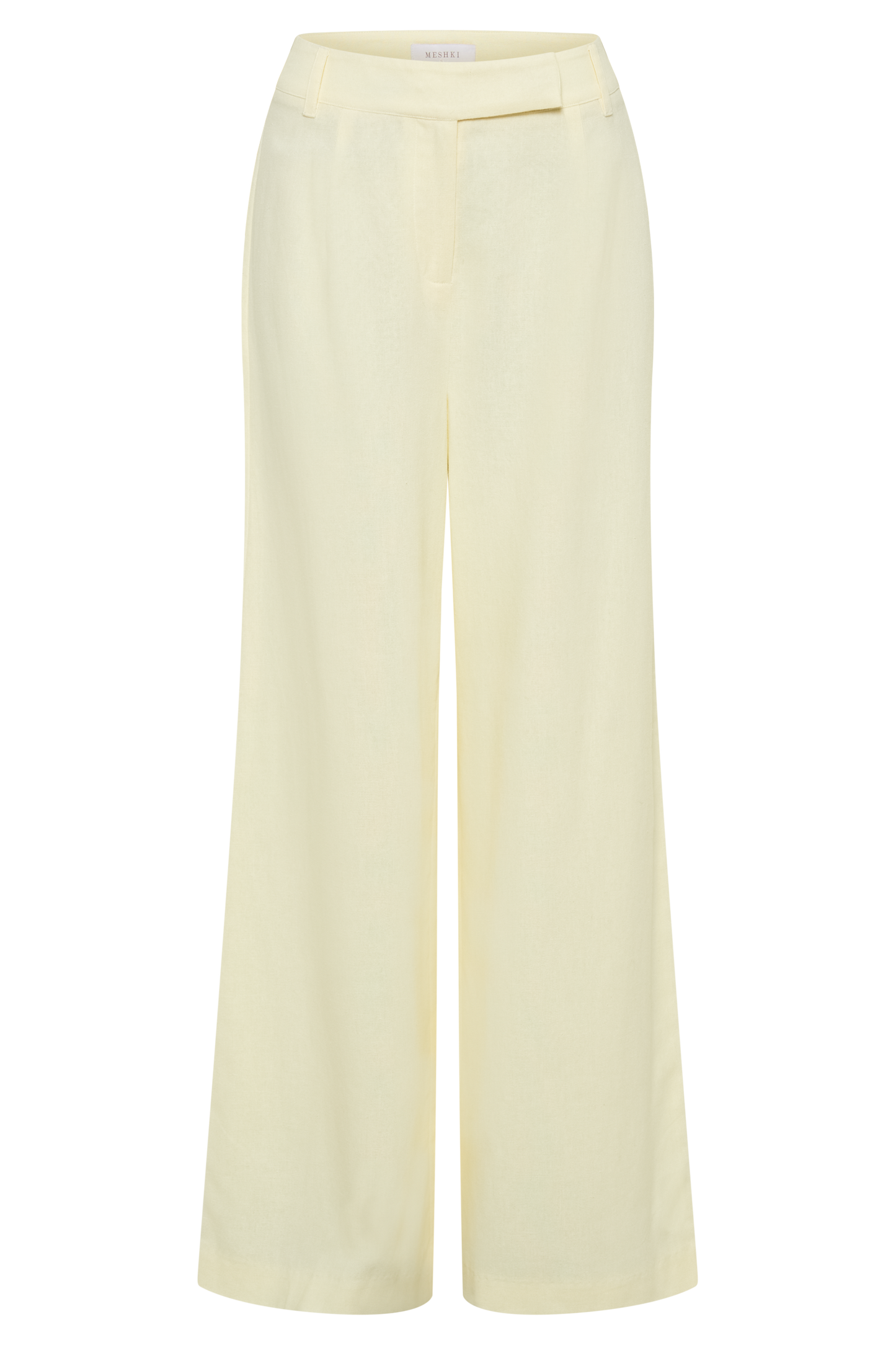 Franca Linen Wide Leg Pant - Lemon Sherbet