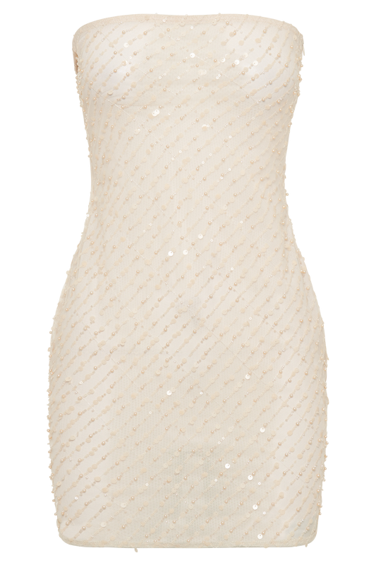 Yolanda Sequin Mini Dress - Buttercream