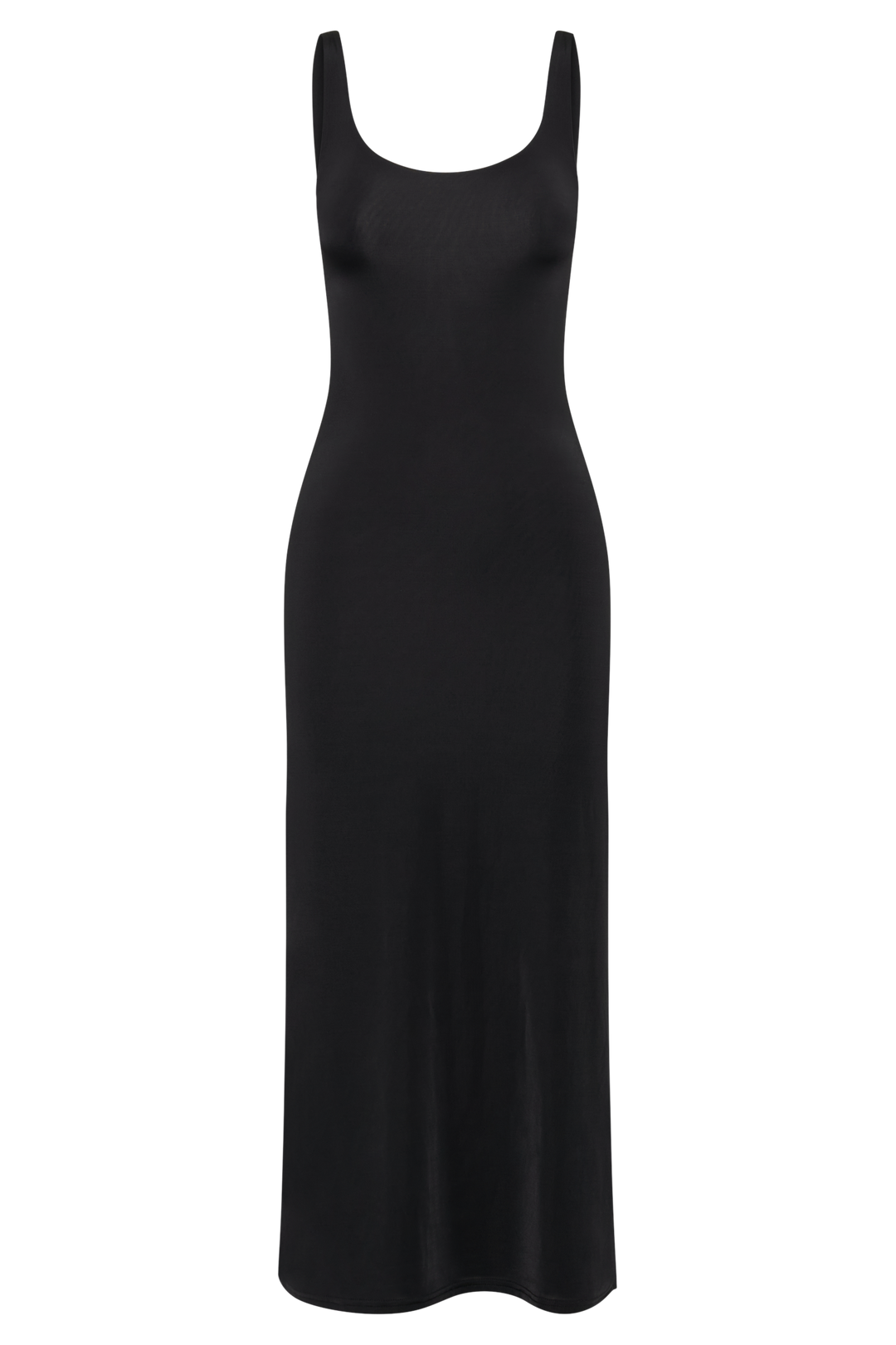 Augustine Slinky Scoop Midi Dress - Black- MESHKI U.S