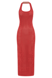Patrizia Knit Halter Maxi Dress - Pomegranate