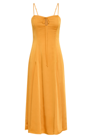 Luciana Satin Midi Dress - Tangerine