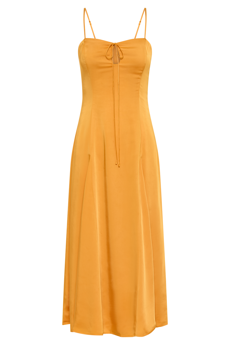 Luciana Satin Midi Dress - Tangerine - MESHKI U.S