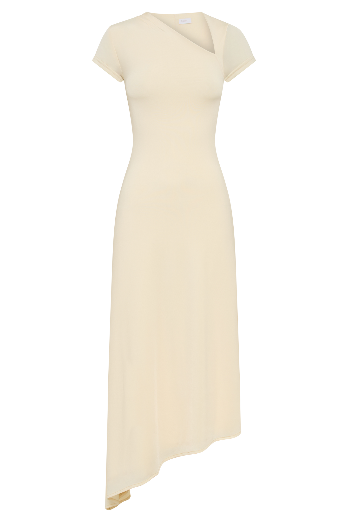 Ilaria Slinky Maxi Dress With Cut Out - Lemon Sherbet