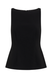 Angela Sleeveless Suiting Top - Black