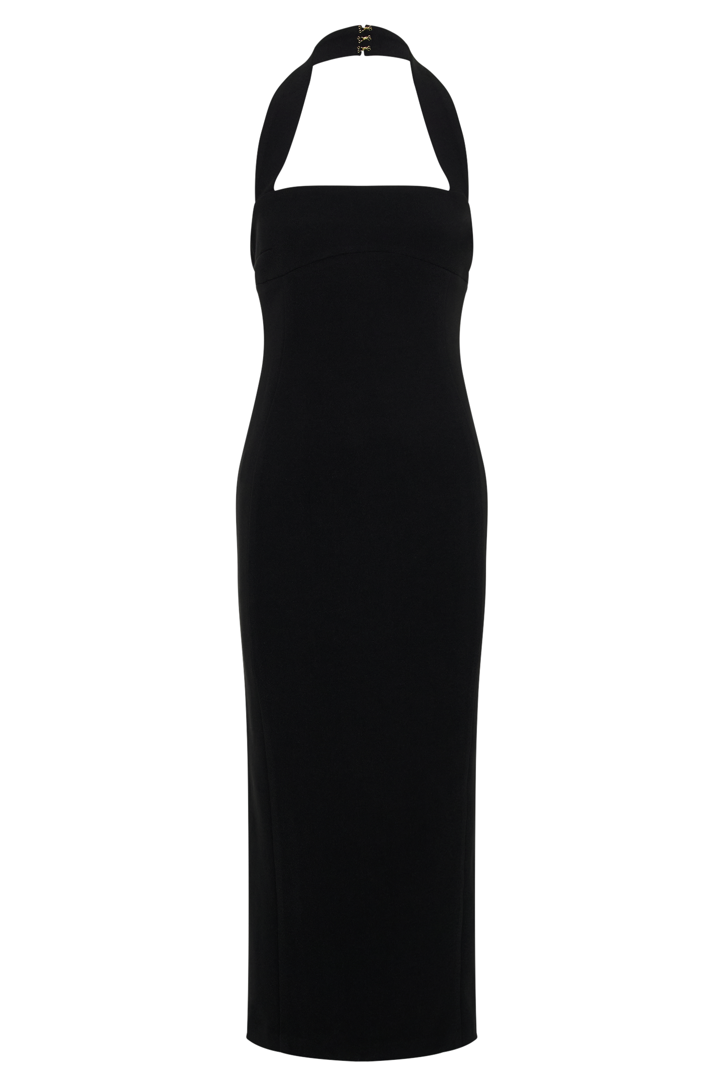 Amelita Suiting Halter Midi Dress - Black