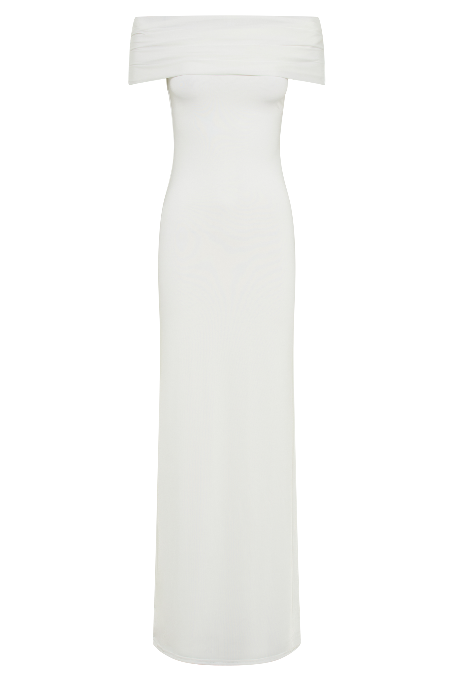 Cassandra Off Shoulder Slinky Maxi Dress - White - MESHKI U.S