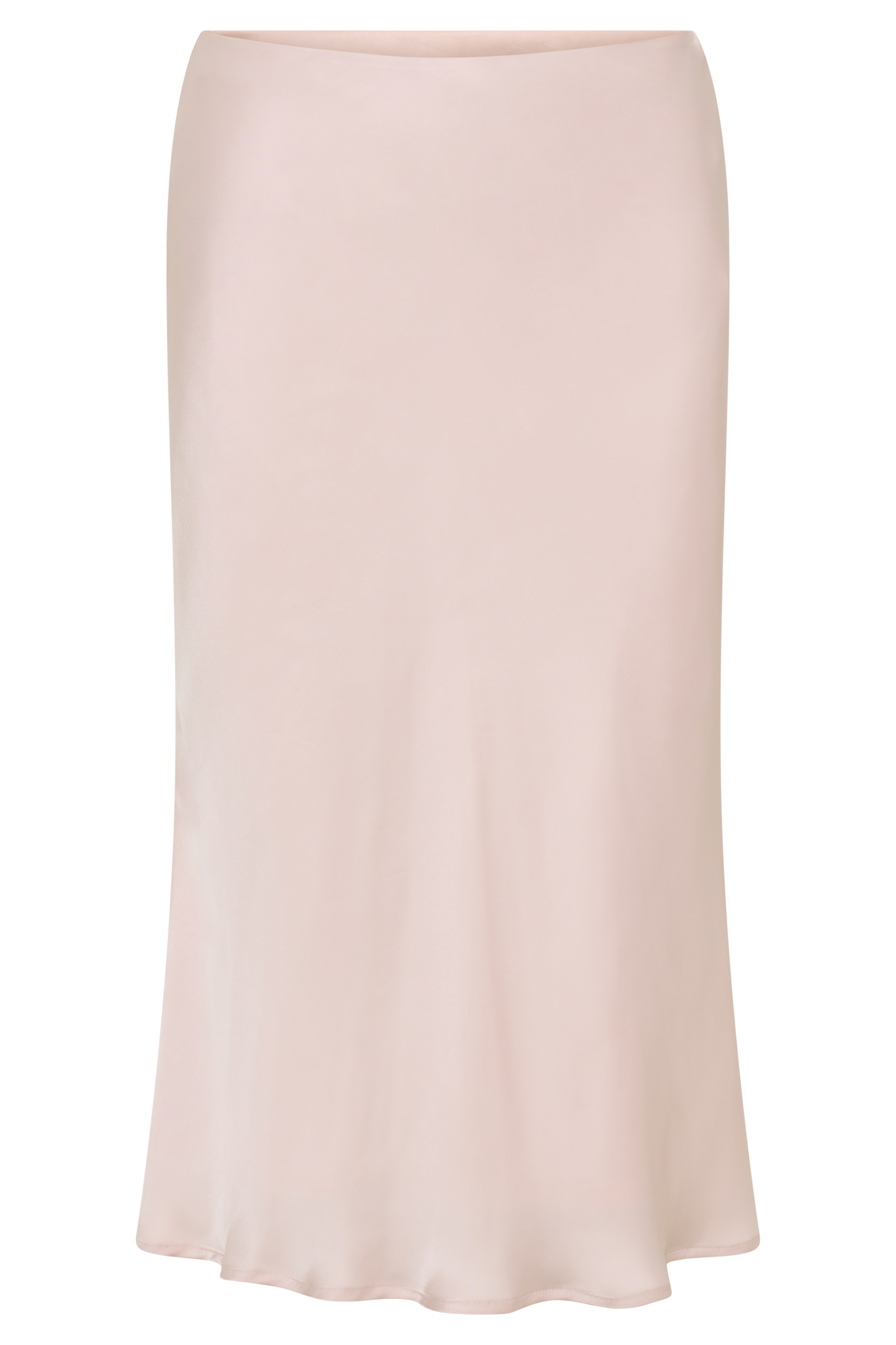 Allegra Satin Knee Length Skirt - Pale Pink