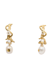 Nixie Pearl C Hoop Earrings - Pearl