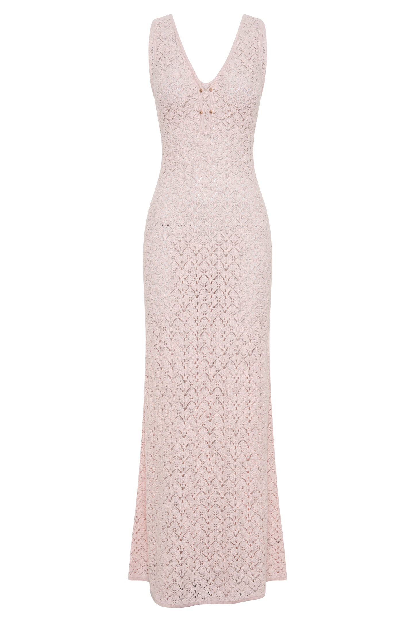 Carter Crochet Sleeveless Maxi Dress - Powder Pink