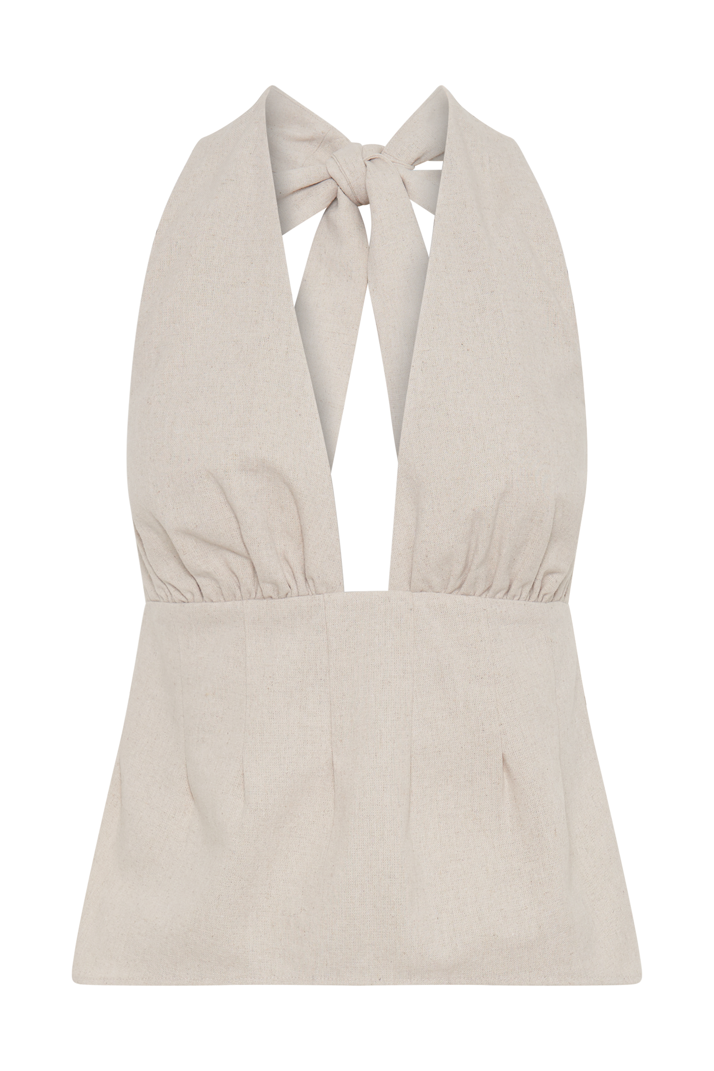 Delfina Linen Halter Top - Natural