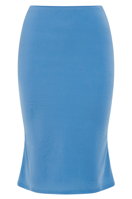 Mara Slinky Knee Length Skirt - Iris Blue