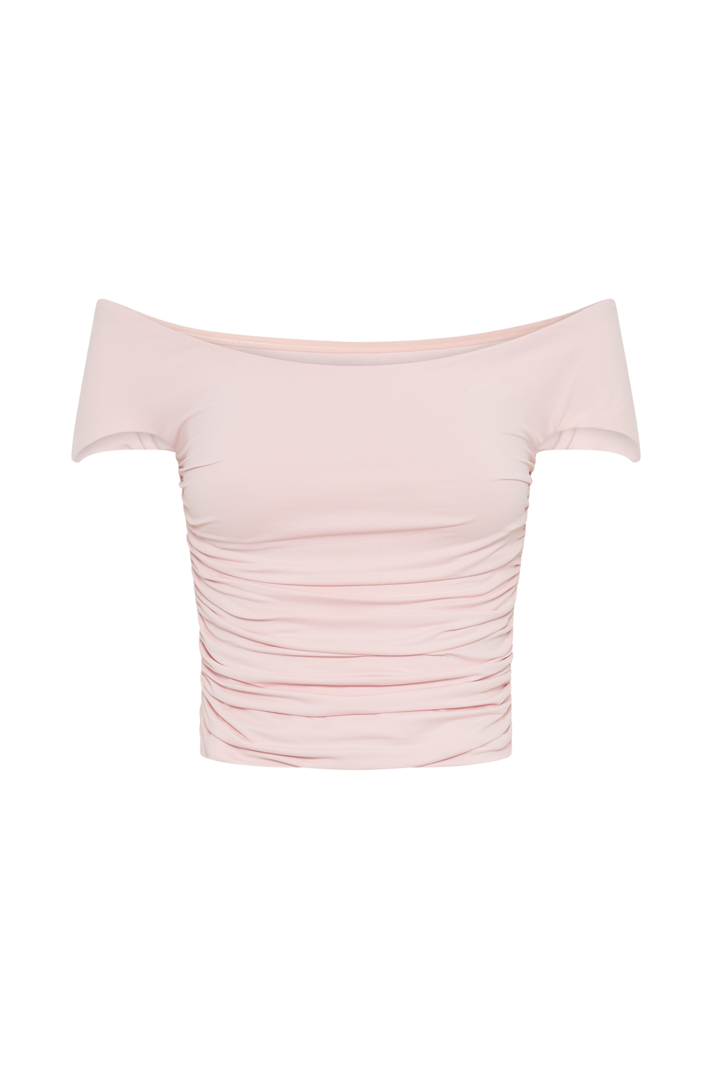 Piper Ruched Off Shoulder Top - Pale Pink