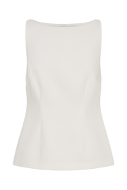 Angela Sleeveless Suiting Top - Ivory