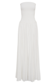 Maureen Cotton Shirring Maxi Dress - Ivory