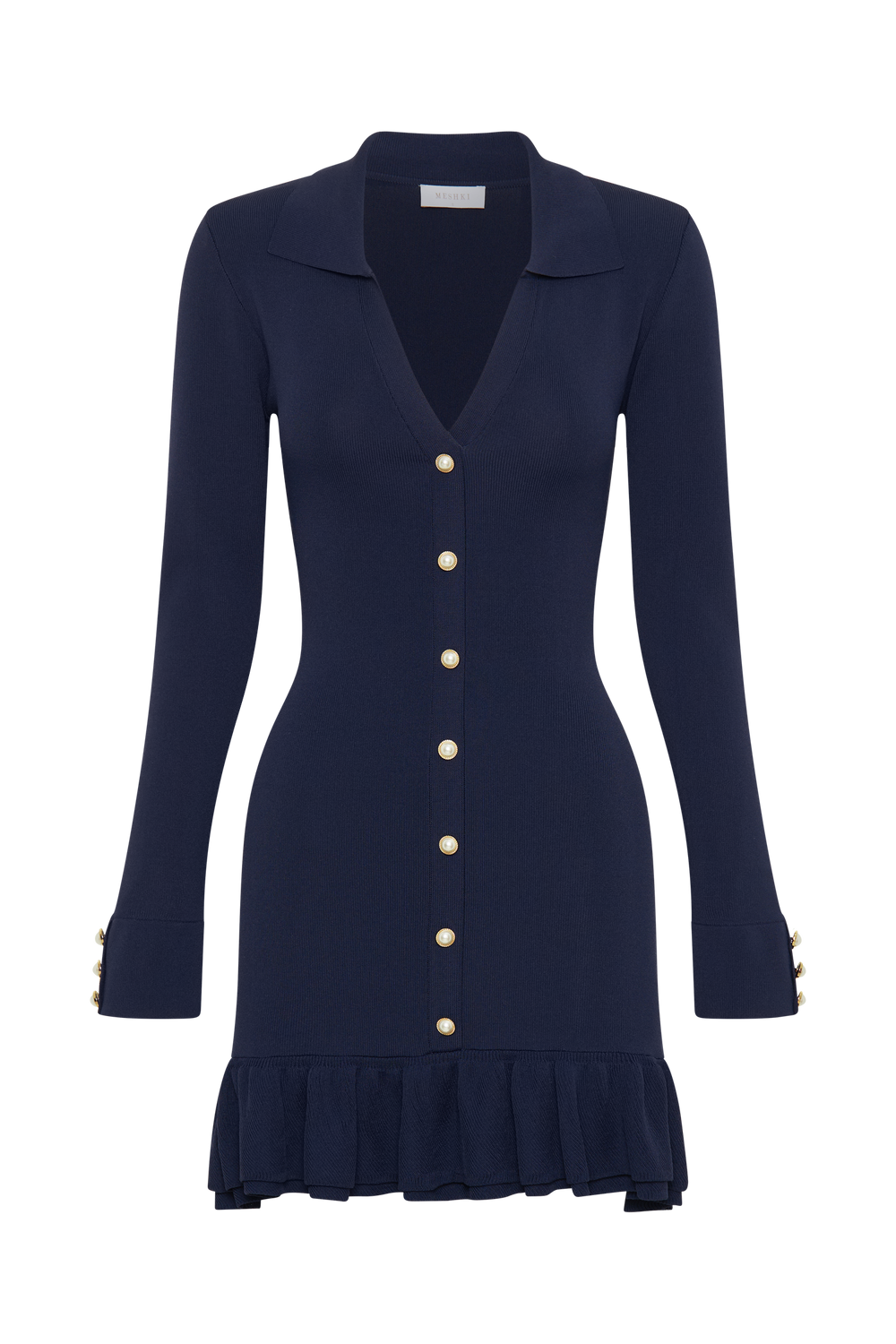 Pareesa Frill Mini Dress - Navy