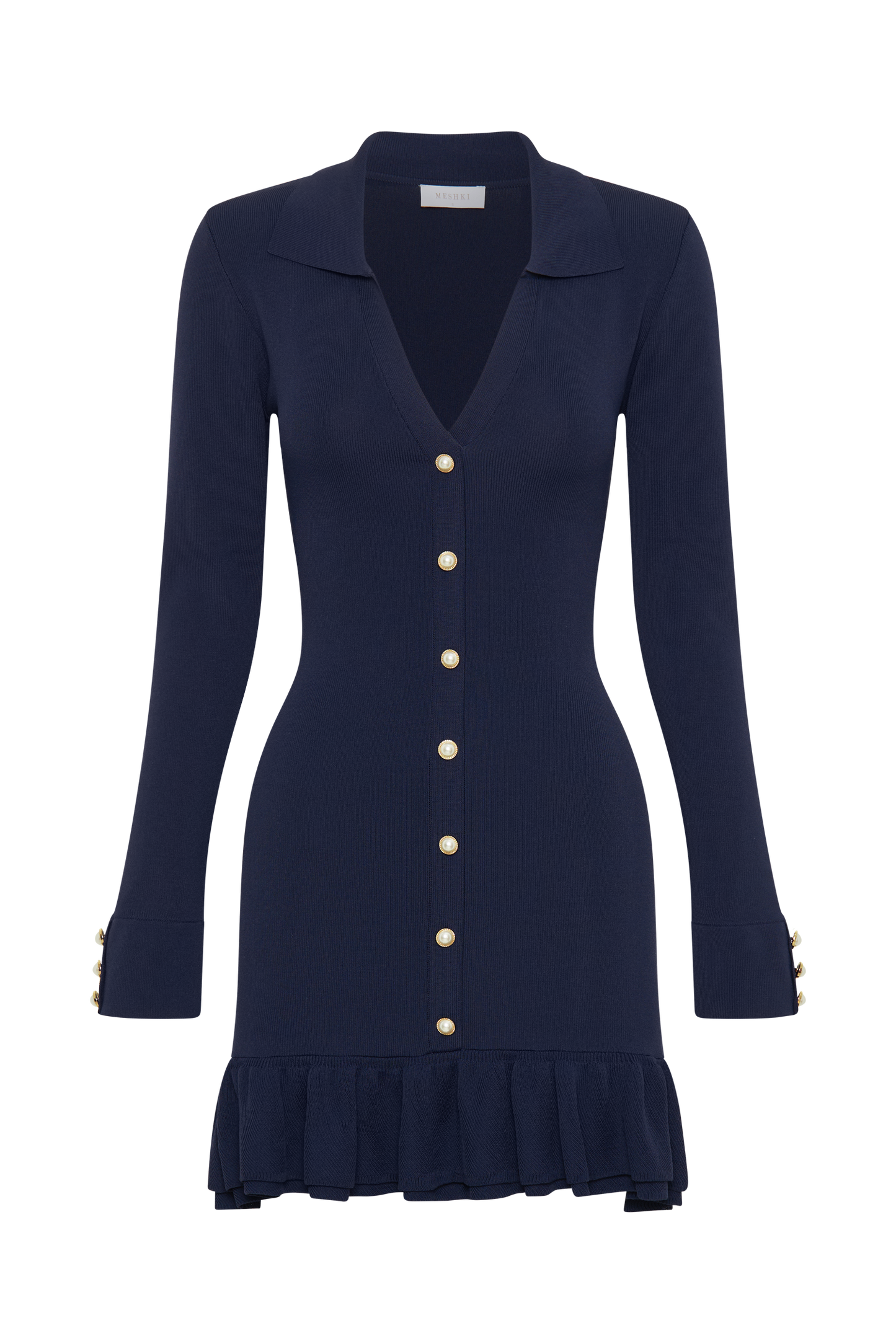 Pareesa Frill Mini Dress - Navy