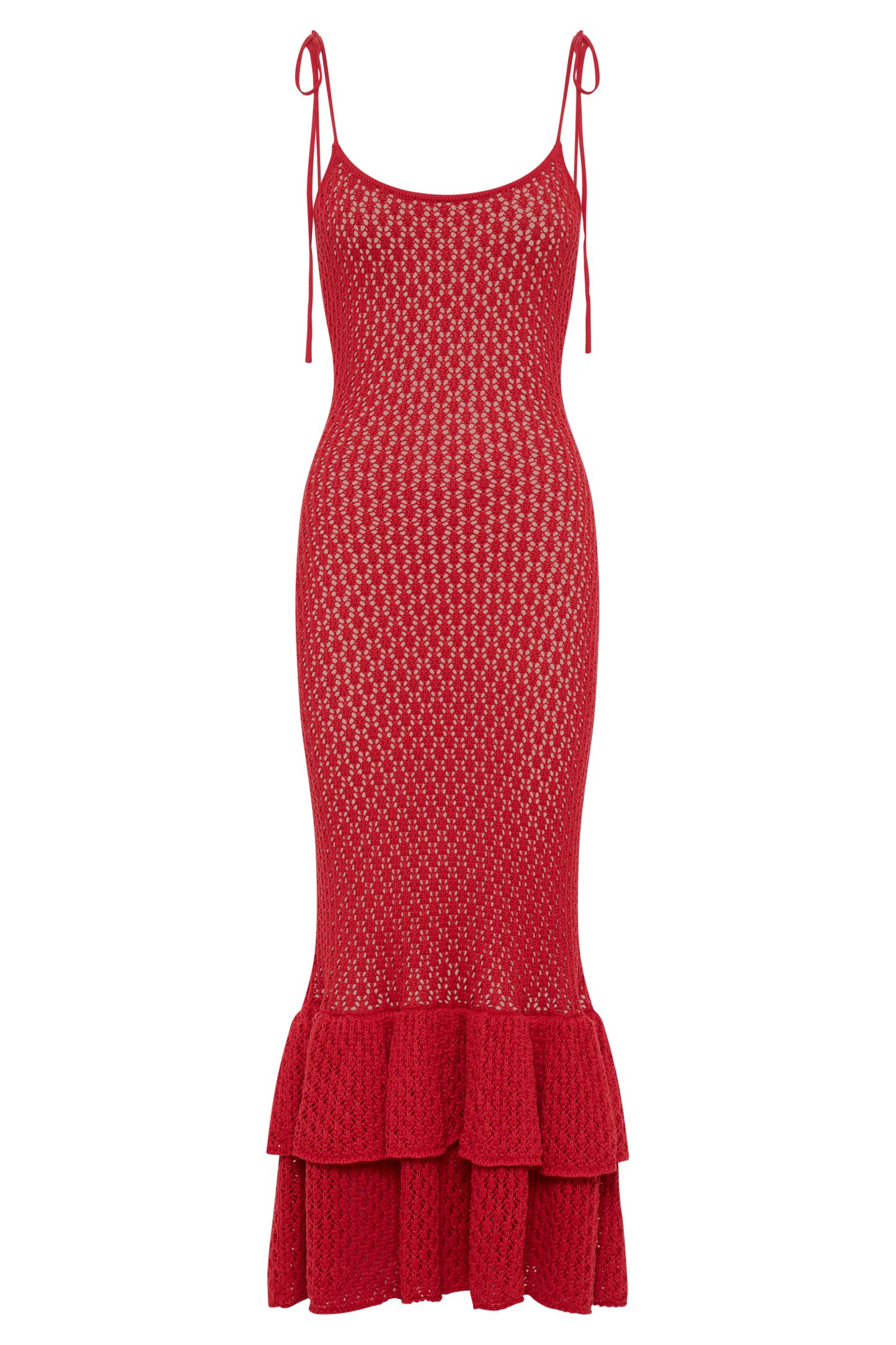 Bianca Knit Midi Dress - Pomegranate