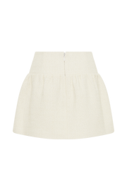 Cyrus Gathered Boucle Mini Skirt - Ivory