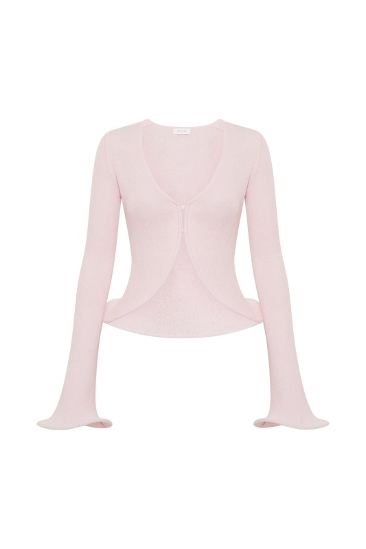 Gigi Long Sleeve Knit Top - Misty Rose