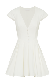Keely Cotton Cap Sleeve Mini Dress - White