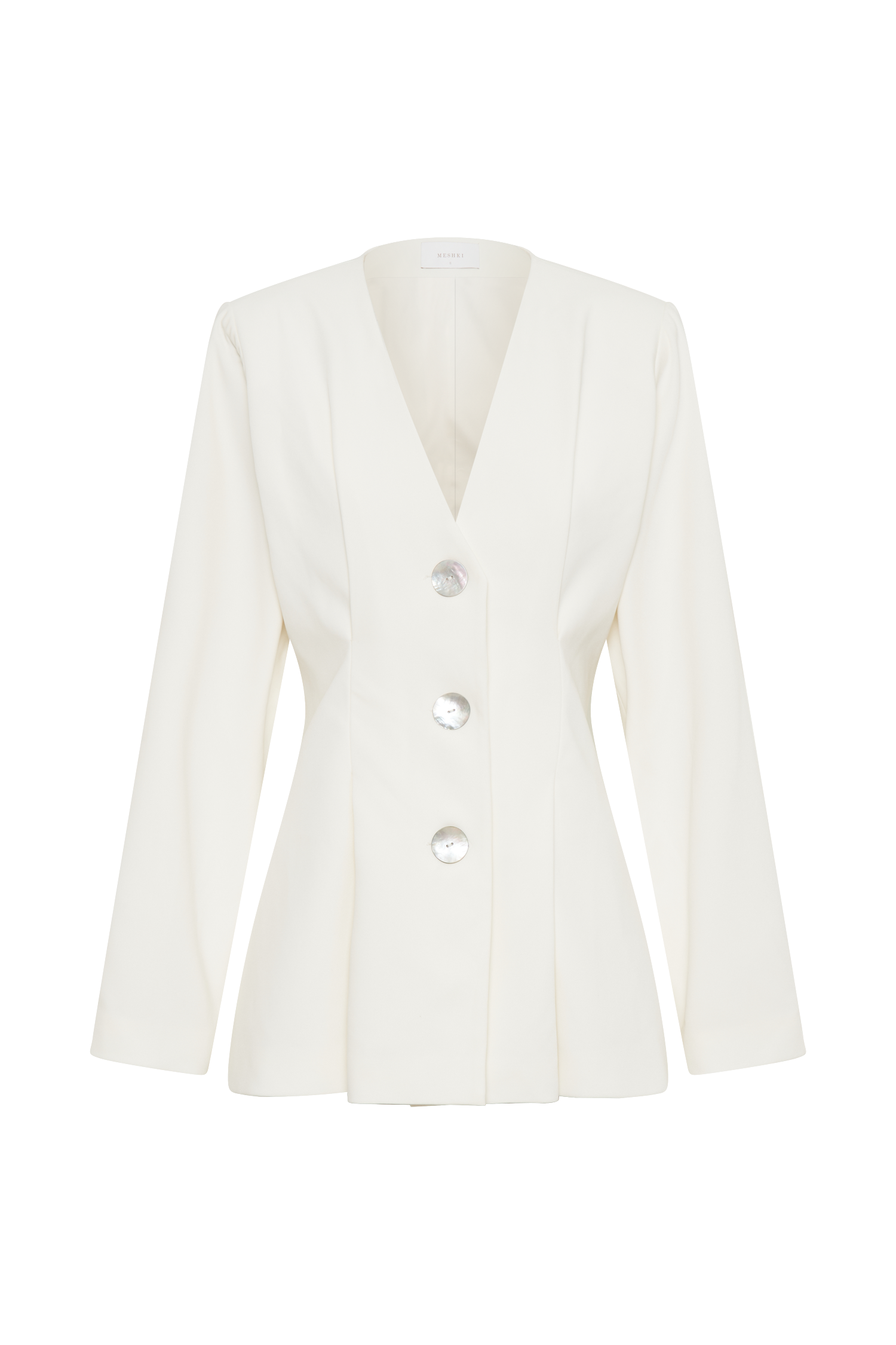 Kendall Balloon Sleeve Jacket - Ivory | MESHKI US