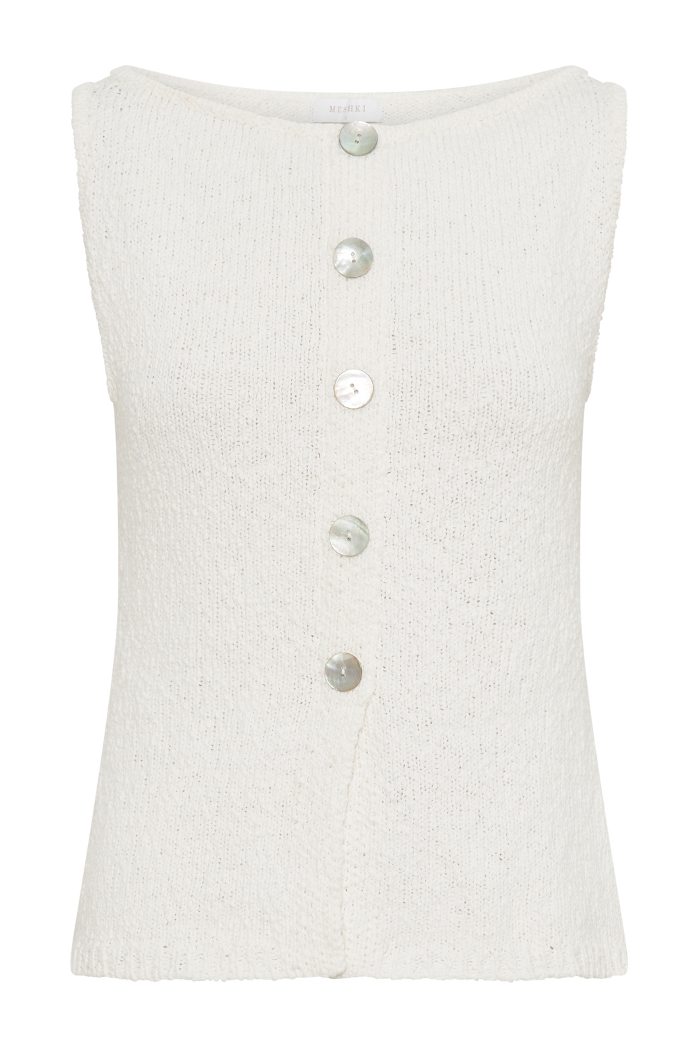 Mackie Boucle Longline Vest - White