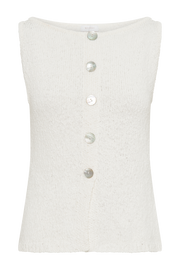 Mackie Boucle Longline Vest - White