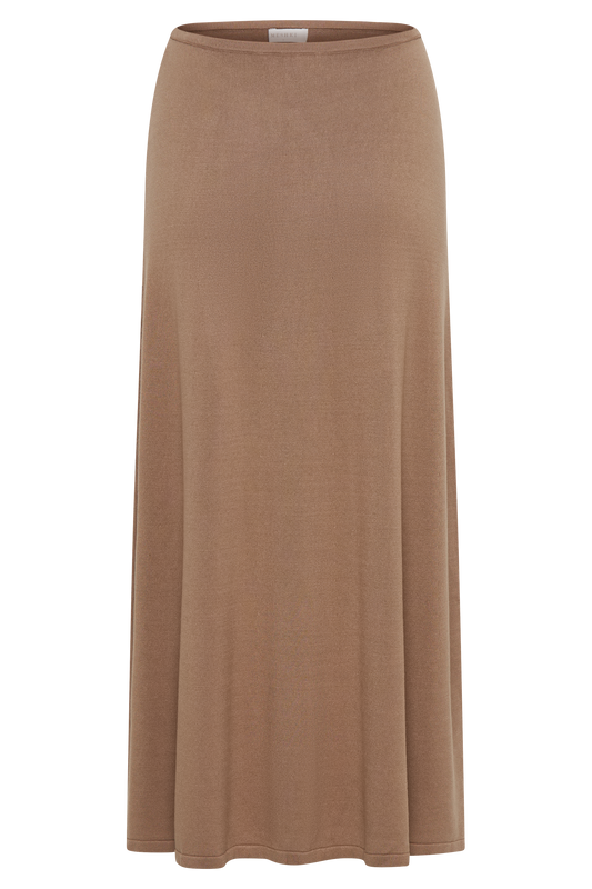 Diedre A-Line Knit Maxi Skirt - Pecan