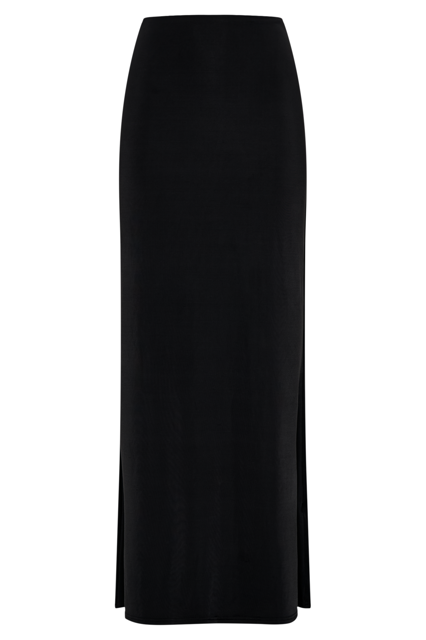 Bruna Slinky Fishtail Maxi Skirt - Black