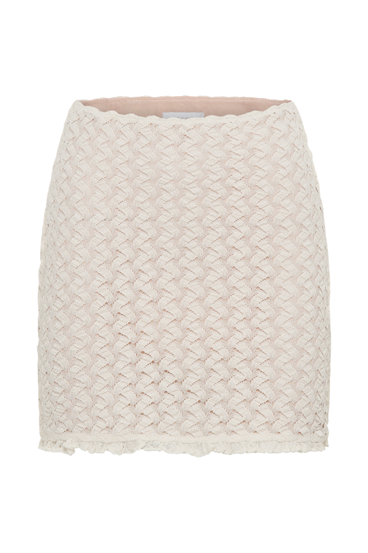 Morgan Mesh And Lace Mini Skirt - Ivory