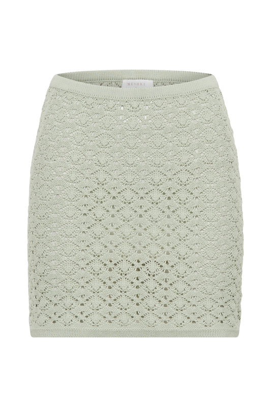 Murphy A-Line Knit Mini Skirt - Pastel Green