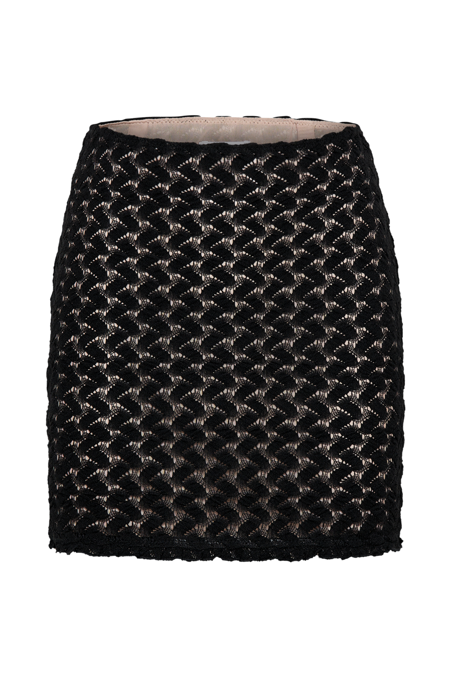 Morgan Mesh And Lace Mini Skirt - Black